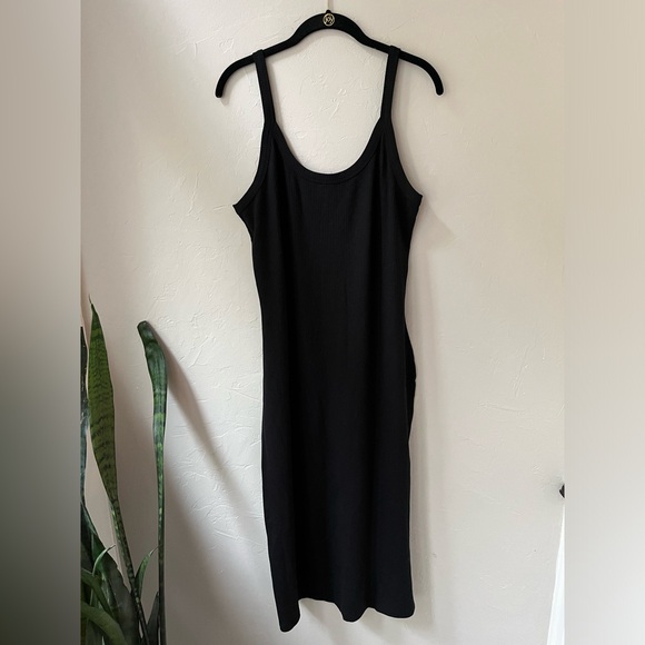 🖤NEW MATE THE LABEL TENCEL RIB DRESS IN JET BLACK XL - Picture 2 of 4